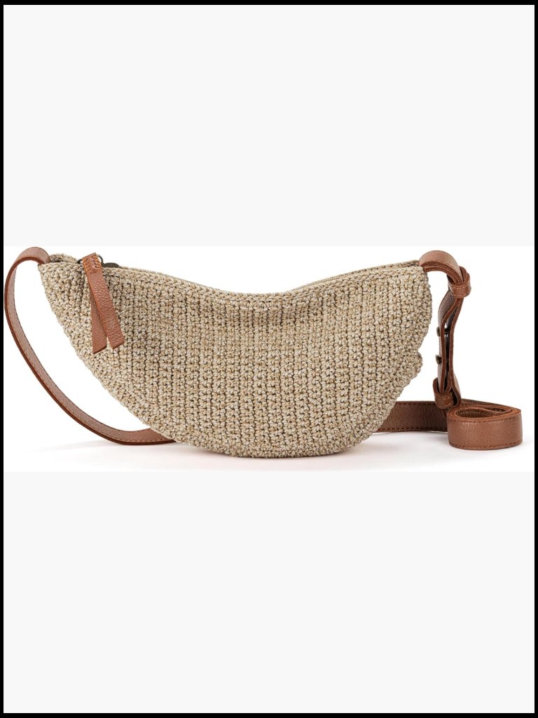 Crochet Sling Crossbody Bag Adjustable Strap Recycled Materials Belt Bag Handbag